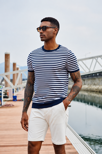 T-shirt décontracté à manches courtes 100 % coton pour homme de la marque AMY, coupe classique, devant uni brodé, respirant, vente en gros - Product Image 2