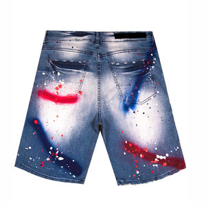 Pantalones Cortos de Mezclilla para Hombre, Casuales, de Verano, Estilo Urbano, Lavados, de Algodón, Corte Relajado, Ropa Moderna de Moda, Venta al Por Mayor - Product Image 3