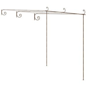 Arco da Giardino in Ferro Battuto Marrone Antico con Grandi Intarsi Decorativi, Gazebo con Tettoia, Pergola - Product Image 2