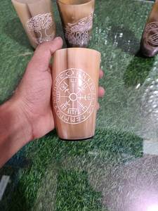 แก้วช็อตทรงแตรวิคกิ้งทำมือจากหินอาเกตยุคกลาง ดีไซน์พรีเมียมสุดพิเศษ ระดับราชวงศ์ คุณภาพสูง ยอดนิยม - Product Image 2