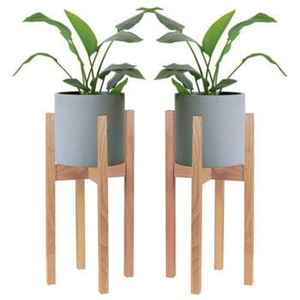 Support à plantes moderne en bois, porte-pot de fleurs, étagère à plusieurs niveaux pour intérieur et extérieur, présentoir pour la maison et le jardin, étagère à plantes en bois naturel, décoration - Product Image 3