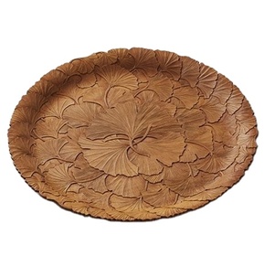 Plateau en bois naturel fait à la main avec bord vif |   Plateau de service en bois massif pour une décoration de table et de repas élégante - Product Image 4