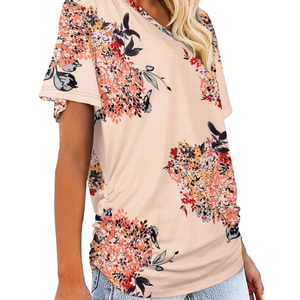 Casual Style Neck Design <b>Winter</b> High Quality Custom Logo Graphic Sublimated Non Woven <b>T</b>-<b>Shirt</b> Women Breathable Quick Dry 300g - Product Image 5