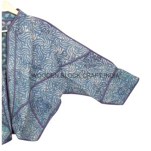 Chaqueta Kantha Vintage al por Mayor, Acolchada a Mano, Cuello Mandarín, Transpirable, Ecológica, 100% Algodón, de Secado Rápido, para Artesanos Indios - Product Image 2