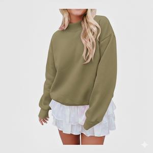 Sudadera Clásica Personalizada con Bordado 2026, Sudadera Casual de Invierno con Cuello Alto y Manga Larga para Mujer - Product Image 3