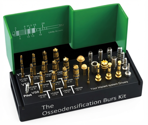 Kit de brocas de odontología Osse Odensification de 29 piezas, instrumental quirúrgico dental manual de acero inoxidable verde Clase II Optitech Healthcare - Product Image 5