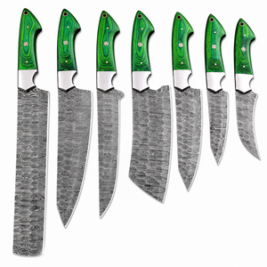 7PCS Handmade Damascus Kitchen <b>Knife</b> Set Professional Chef <b>Knives</b> Wooden Handles Razor Sharp Blades Lightweight Durable - Product Image 1