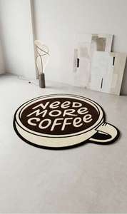 Tapis moderne en laine, motif géométrique tufté à la main, inspiré d'un gobelet à café, antidérapant, pour la maison, l'hôtel et les cafés - Product Image 4