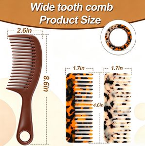 Professional Stainless Steel <b>Wide</b> Tooth <b>Comb</b> 3 Pack 2 Travel <b>Combs</b> 1 Large Home <b>Comb</b> With Handle Detangling <b>Comb</b> For Curly - Product Image 2