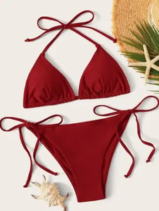 Maillot de bain d'été trois pièces imprimé noir et blanc pour femme, collection très prisée - Product Image 4