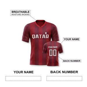เสื้อฟุตบอลกาตาร์แบบสั่งทำพิเศษ พร้อมชื่อและหมายเลข คอวี สำหรับทีมชาติ ผู้ชาย ผู้หญิง และเด็ก - Product Image 3