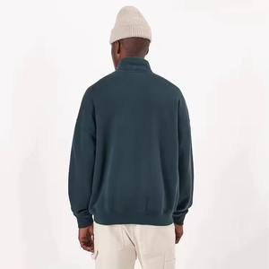 Sudadera con media cremallera para hombre, con logotipo personalizado, de forro polar, cuello alto, oversize, de algodón, tipo pulóver - Product Image 2