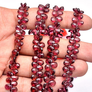 Cuentas facetadas de granate AAA de 7x5 mm, cuentas sueltas de granate rojo natural de Mozambique, piedra semipreciosa para la fabricación de joyas. - Product Image 3