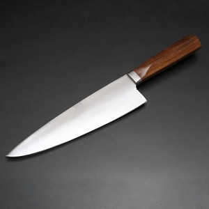Couteau de chef professionnel fait main en acier inoxydable, lame tranchante comme un rasoir, manche en bois de rose, ambidextre, finition polie haute brillance, couteau de cuisine - Product Image 1