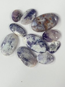 Lot de 10 cabochons en pierre naturelle violette de qualité AA, 49g, vente en gros, pierres précieuses en vrac pour la fabrication de bijoux, fournisseur en gros Chine - Product Image 2