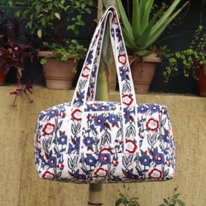 Bolsa de Lona Acolchada de Algodón con Diseño Floral, Segura para Llevar en el Avión, Bolsa de Mano Personalizada, Bolsa Organizadora de Playa - Product Image 5