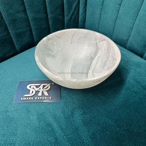 Tazón Redondo Hecho a Mano de Resina Blanca Ecológica, Estilo Ángel, para Ensaladas y Mezclas, para Servir Comida en la Mesa de Comedor de la Cocina del Hogar - Product Image 6