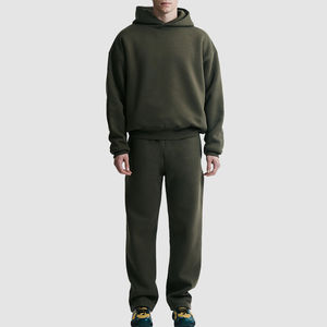 Survêtement Homme 2026 Personnalisé : Sweat à Capuche Épais et Pantalon de Survêtement Ample Vintage en Polyester Coton de Haute Qualité - Product Image 1