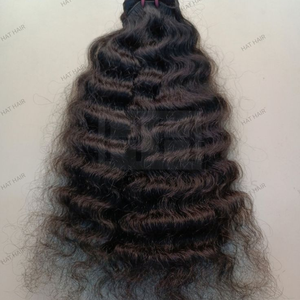 Cheveux bouclés naturels, texture douce et saine, vierges indiens, humains, purs, non traités, tissage double trame à la machine - Product Image 3