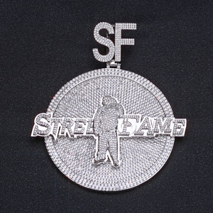Collar Personalizado con Nombre de Calle SF para Hombre, Plata 925, Diamante Moissanita, Estilo Hip Hop, Joyería Ligera para Hombre - Product Image 4