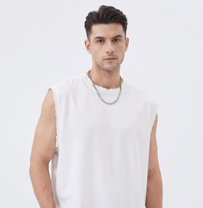 Débardeur sans manches en coton premium pour homme - Style formel, anti-boulochage, respirant, écologique, pour la gym et le sport, avec logo personnalisé - Product Image 6