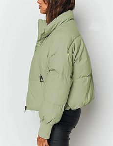 Wholesale Trendy <b>Cropped</b> <b>Puffer</b> <b>Jacket</b> Women Windproof Oversized Padded Coat - Product Image 3