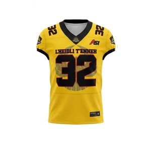 Camiseta Deportiva Retro de Fútbol Americano Personalizada OEM de Alta Calidad, de Malla de Poliéster, Holgada, Corta, Transpirable, Talla Grande - Product Image 3