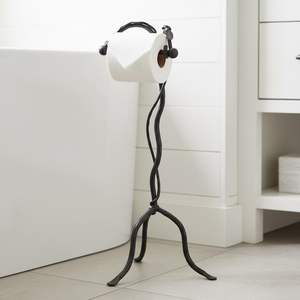 Freestanding Iron Toilet Paper Holder With Extra Storage Shelf For Bathroom Tissue <b>Roll</b> Organizer Modern Design - Product Image 2