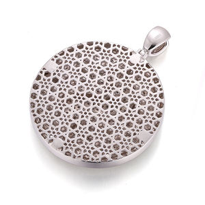 Pendentif Thème Dollar avec Diamants Ronds Brillants Plaqué Rhodium Breloque Hip-Hop pour Hommes - Product Image 2