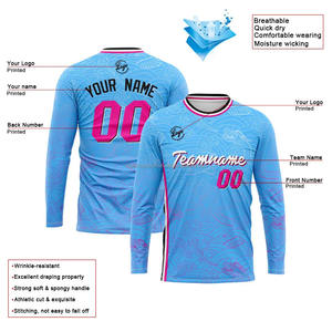 เสื้อยืดพิมพ์ลายแขนยาวมีสไตล์ออกแบบได้ตามต้องการเสื้อผ้าแบบระเหิดสั่งแบบออนไลน์จำนวนมาก - Product Image 2