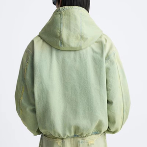 เสื้อฮู้ดซิปผู้ชายทรงโอเวอร์ไซส์ มีกระเป๋า ผ้าเฟรนช์เทอร์รี่สีเทาล้วน ป้องกันการหดตัว ผลิตจากผ้าฝ้าย 100% หนัก 500gsm เหมาะสำหรับใส่ในฤดูใบไม้ร่วง - Product Image 2