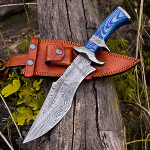 Nouveauté : Couteau de survie et de chasse artisanal en acier Damas, lame fixe de 10 pouces, manche en bois ambidextre, couteau de camping tranchant - Product Image 5