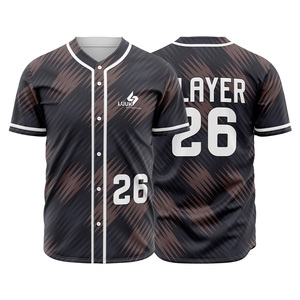 Sublimated Baseball Jersey Full <b>Button</b> Softball Uniform <b>Half</b> Sleeve <b>Shirt</b> Custom Team Logo Sportswear Wholesale Price - Product Image 4