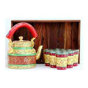 Bouilloire à thé en cuivre gravée motif floral, pot à café et à eau fait main, théière pour cuisine, restaurant, usage domestique et options cadeaux - Product Image 4