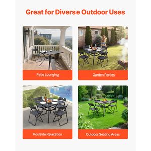 Tavolo da pranzo quadrato da esterno in metallo da 37 pollici con foro per ombrellone da 1,5 pollici, resistente alle intemperie, per patio, giardino, bistrò, centro commerciale - Product Image 6