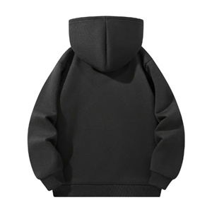 Sweat à capuche pour homme en polaire épaisse 100% polyester 230g de haute qualité Style décontracté d'hiver Teint uni avec col à capuche et poche - Product Image 4