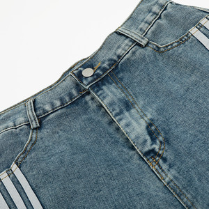 Washed Baggy Denim <b>Shorts</b> <b>Men</b> Cargo Jean <b>Shorts</b> Mid Waist Knee Length Custom Design Streetwear - Product Image 4