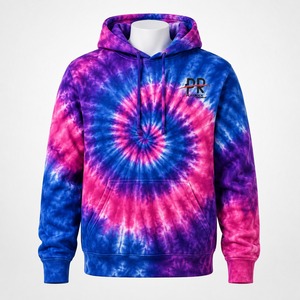 Sweat à capuche en molleton tie-dye pour homme, intérieur chaud et doux, tissu durable, design multicolore élégant, coupe confortable, idéal pour l'hiver en extérieur - Product Image 1