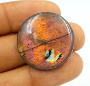 ราคาขายส่ง ลาบราดอไรต์สีม่วงประกายไฟ แบบคาโบชอง ธรรมชาติ คุณภาพเยี่ยม เรียบเนียน เหมาะสำหรับทำเครื่องประดับ - Product Image 4