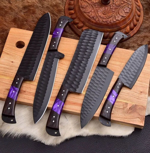 ชุดมีดเชฟเหล็กกล้าคาร์บอนสูงทำมือ 5 ชิ้น LEGACY BLADES เคลือบสีดำ ใบมีดตรง ใช้ได้ทั้งมือซ้ายและขวา คมกริบ ผลิตตามสั่ง ยั่งยืน - Product Image 2