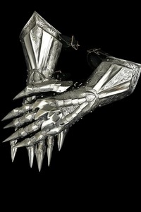Gants de guerrier antiques en acier, plaqués nickel noir, style médiéval, accessoire de costume de cosplay - Product Image 4