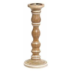 Support de bougie pilier en bois de manguier fait main, support de bougie conique rustique en bois pour mariage et décoration intérieure, 10 pouces, vente en gros - Product Image 1