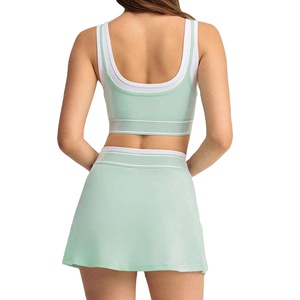 Nouveautés : Vêtement de tennis respirant et sans coutures, séchage rapide, taille élastique, couleur contrastante sur le devant, en Spandex/Nylon - Product Image 5