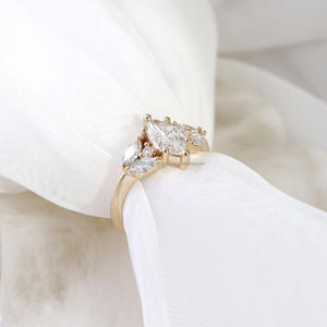 IGI/GIA Lab Grown Marquise Cut Diamond 14K Oro amarillo Boda/Anillo de aniversario Anillos finos vintage unisex para fiesta para - Product Image 2