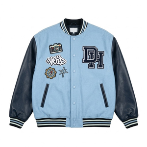 Ropa de Invierno para Hombre, Chaqueta Varsity, Chaqueta Letterman, Chaqueta de Cuero, Chaqueta Cortavientos Personalizada con Bordado para Hombre - Product Image 1