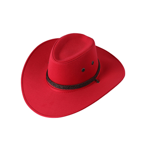 Chapeau de cowboy en cuir marron réglable avec motif pour les voyages en plein air en hiver, safari, unisexe, vente en gros - Product Image 4