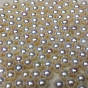 DIY 5-6mm Round Freshwater <b>Pearl</b> Bead Small Half-Hole Bare Bead with Strong Light Flaws <b>Loose</b> <b>Pearls</b> for Small Particles - Product Image 2