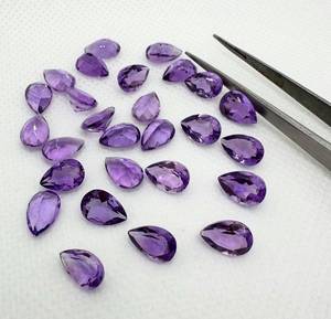 Ametyste naturelle taille poire, pierre précieuse non montée, taillée à la main, améthyste africaine calibrée avec jeu de couleurs, tailles 3x4mm-8x10mm pour la personnalisation - Product Image 4