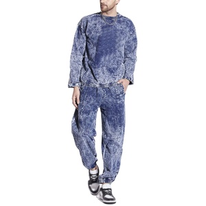 Nouveau Vintage lavé en détresse lavage à l'acide empilé Flare survêtements survêtement pantalon de survêtement survêtement unisexe survêtement 2 pièces ensembles - Product Image 3