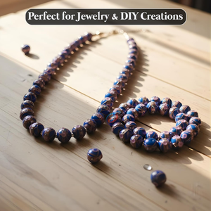 EXCEL EXPORTS Cuentas Sueltas de Vidrio Lampwork Azul de 12 mm |   Separador Decorativo para Diseño de Pastel de Boda |   Artesanía Hecha a Mano |   8 Listos para Accionar - Product Image 4
